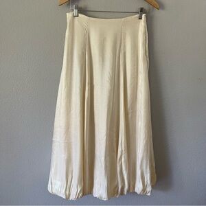 Poeselle Sheen Midi Bubble A-Line Cream Skirt Size 6